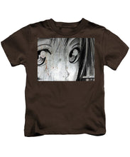 Metallic Anime Girl Eyes 2 Black And White - Kids T-Shirt