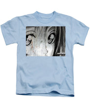 Metallic Anime Girl Eyes 2 Black And White - Kids T-Shirt