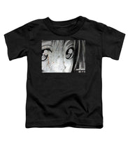 Metallic Anime Girl Eyes 2 Black And White - Toddler T-Shirt