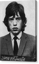 Mick Jagger Mug Shot Vertical - Canvas Print
