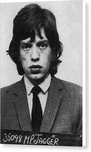 Mick Jagger Mug Shot Vertical - Canvas Print