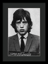 Mick Jagger Mug Shot Vertical - Framed Print