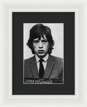 Mick Jagger Mug Shot Vertical - Framed Print