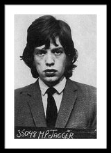 Mick Jagger Mug Shot Vertical - Framed Print