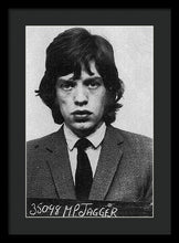 Mick Jagger Mug Shot Vertical - Framed Print