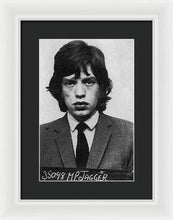 Mick Jagger Mug Shot Vertical - Framed Print