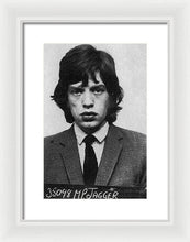 Mick Jagger Mug Shot Vertical - Framed Print