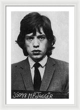 Mick Jagger Mug Shot Vertical - Framed Print