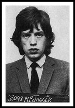 Mick Jagger Mug Shot Vertical - Framed Print
