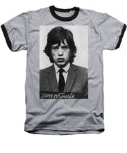 Mick Jagger Mug Shot Vertical - Baseball T-Shirt