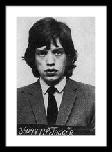 Mick Jagger Mug Shot Vertical - Framed Print