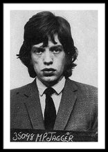 Mick Jagger Mug Shot Vertical - Framed Print