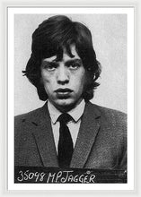 Mick Jagger Mug Shot Vertical - Framed Print