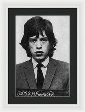 Mick Jagger Mug Shot Vertical - Framed Print