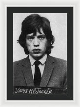 Mick Jagger Mug Shot Vertical - Framed Print