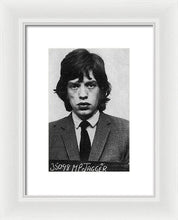 Mick Jagger Mug Shot Vertical - Framed Print