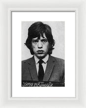 Mick Jagger Mug Shot Vertical - Framed Print