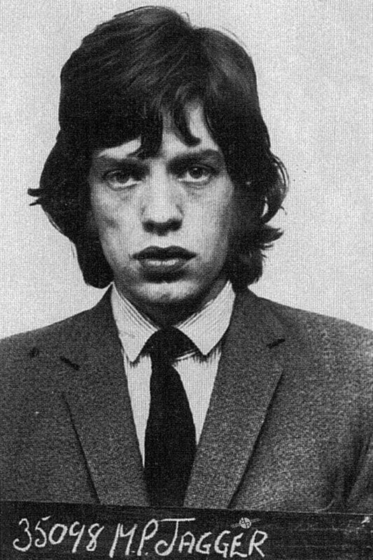 Mick Jagger Mug Shot Vertical - Art Print