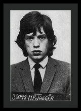 Mick Jagger Mug Shot Vertical - Framed Print