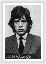 Mick Jagger Mug Shot Vertical - Framed Print