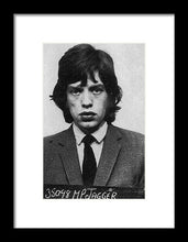 Mick Jagger Mug Shot Vertical - Framed Print