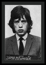 Mick Jagger Mug Shot Vertical - Framed Print