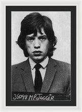 Mick Jagger Mug Shot Vertical - Framed Print