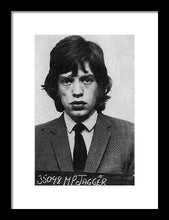 Mick Jagger Mug Shot Vertical - Framed Print