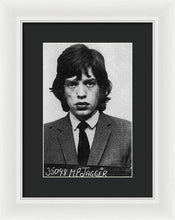 Mick Jagger Mug Shot Vertical - Framed Print