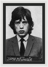 Mick Jagger Mug Shot Vertical - Framed Print
