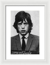 Mick Jagger Mug Shot Vertical - Framed Print