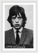 Mick Jagger Mug Shot Vertical - Framed Print