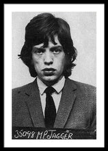 Mick Jagger Mug Shot Vertical - Framed Print