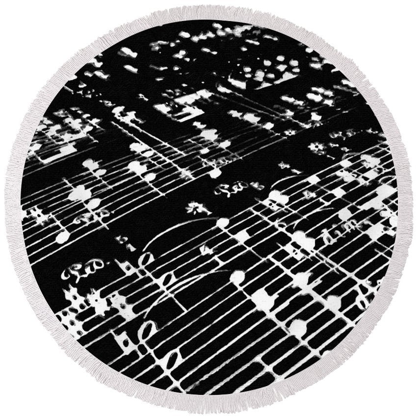 Music Painting - Round Beach Towel