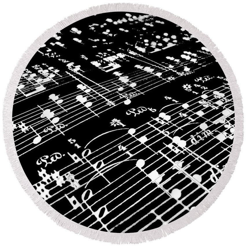 Music - Round Beach Towel