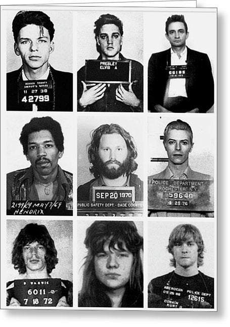 Musical Mug Shots Three Legends Very Large Original Photo 9 - Greeting Card