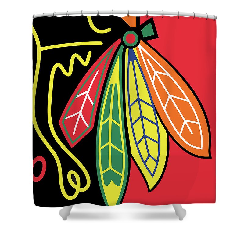 Native American Indian Blackhawks Of Chicago - Shower Curtain
