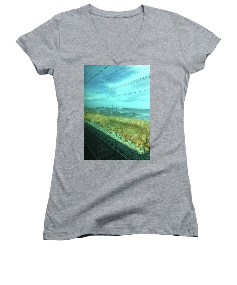 New Jersey From The Train 1 - Women's V-Neck (Athletic Fit)