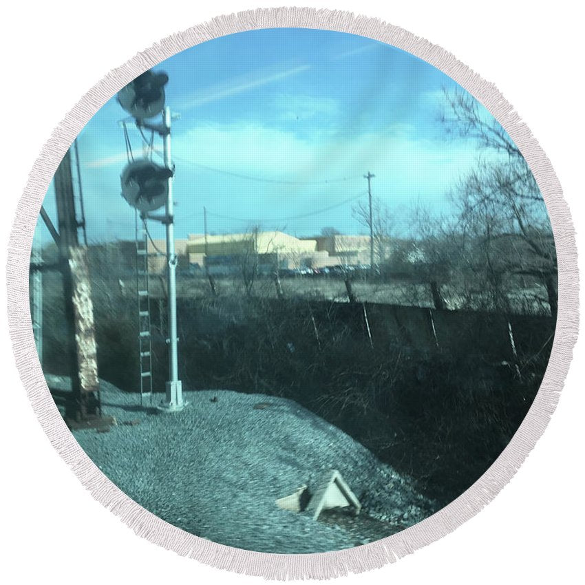 New Jersey From The Train 2 - Round Beach Towel