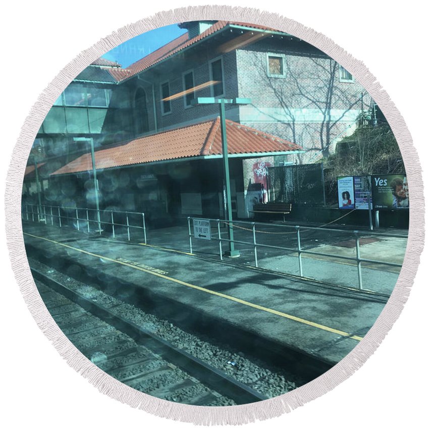 New Jersey From The Train 3 - Round Beach Towel