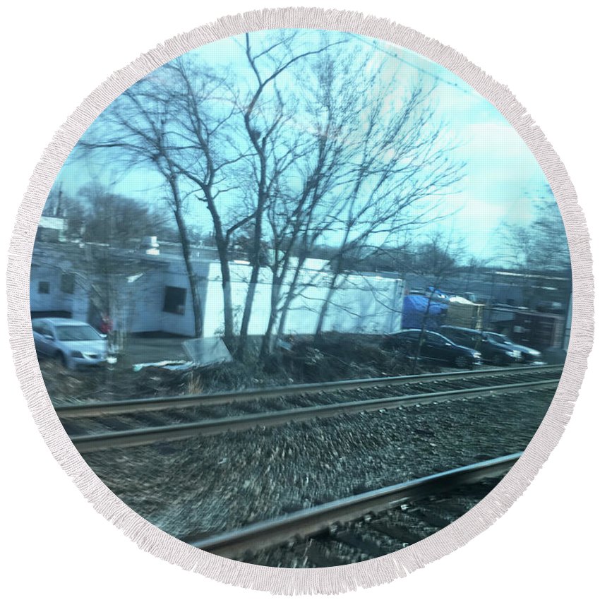New Jersey From The Train 4 - Round Beach Towel