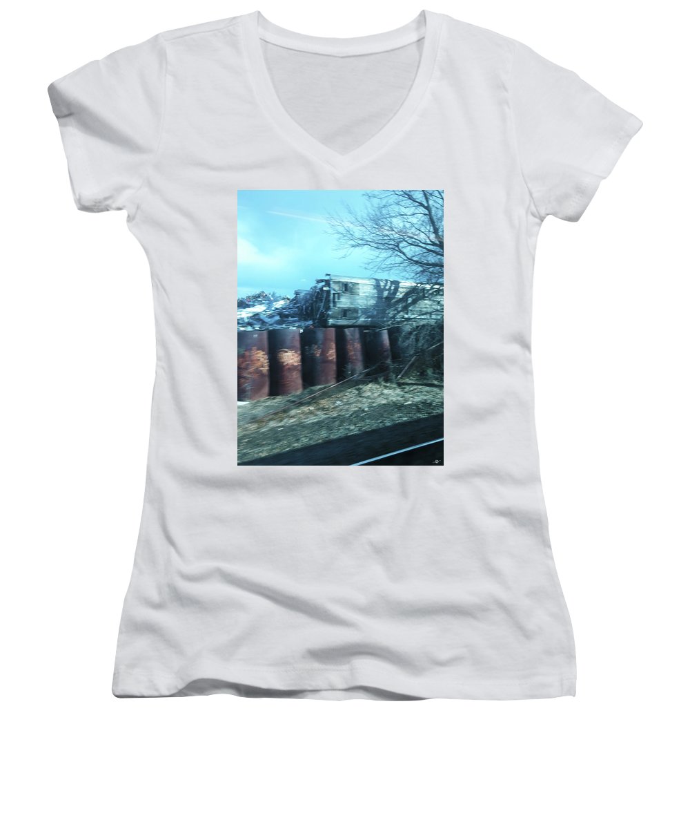 New Jersey From The Train 5 - Women's V-Neck (Athletic Fit)