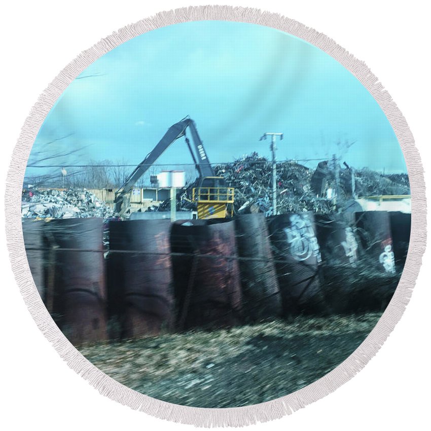New Jersey From The Train 6 - Round Beach Towel