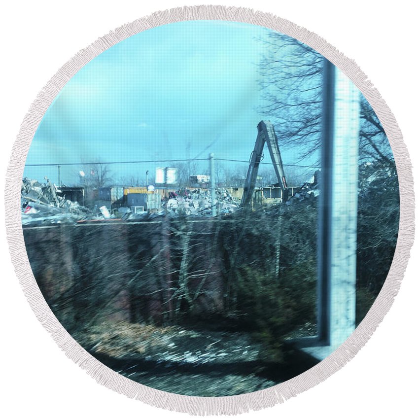 New Jersey From The Train 7 - Round Beach Towel