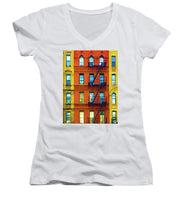 New York City Apartment Building 2 - Women's V-Neck (Athletic Fit)