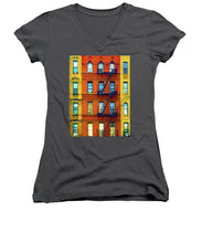 New York City Apartment Building 2 - Women's V-Neck (Athletic Fit)