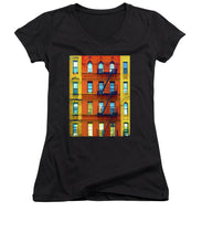 New York City Apartment Building 2 - Women's V-Neck (Athletic Fit)