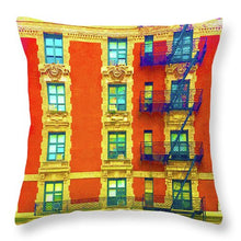 New York City Apartment Building 3 - Throw Pillow
