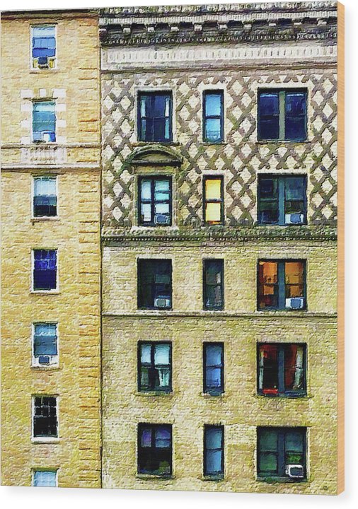 New York City Apartment Building - Wood Print