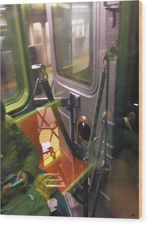 Photo On The New York City Subway - Wood Print